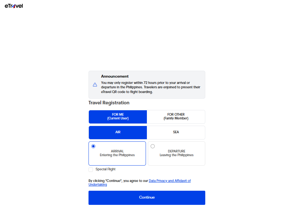 Hướng Dẫn Khai Báo Etravel Nhập Cảnh Philippines