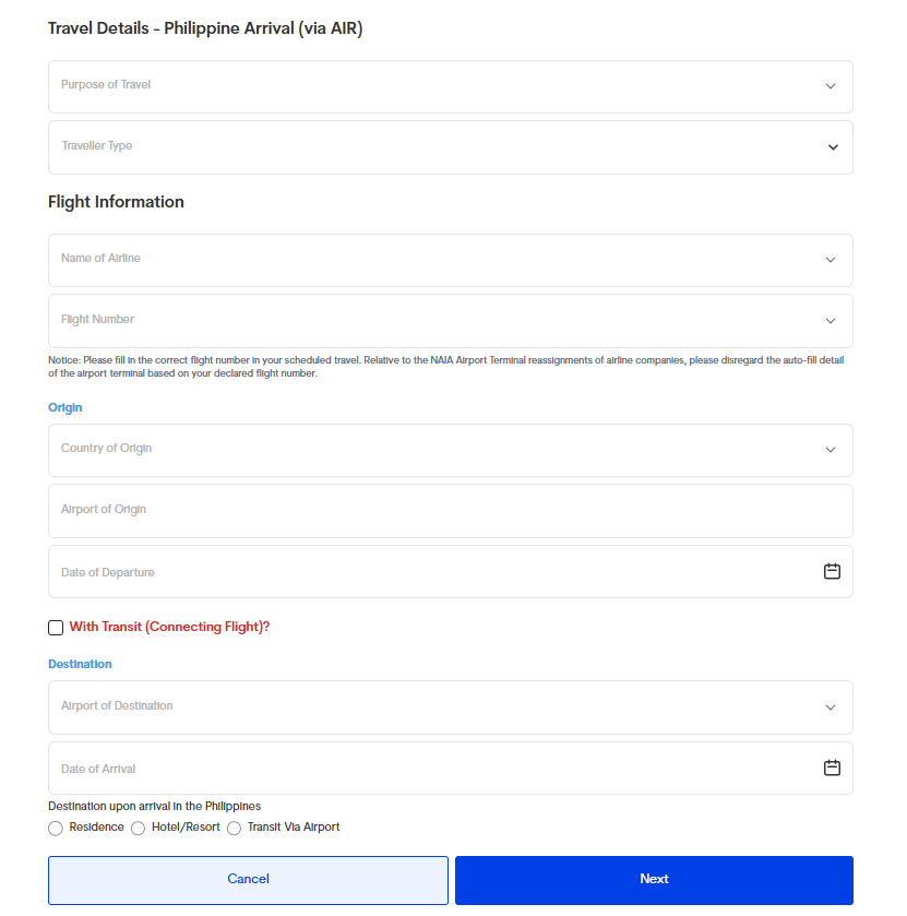 Hướng Dẫn Khai Báo Etravel Nhập Cảnh Philippines