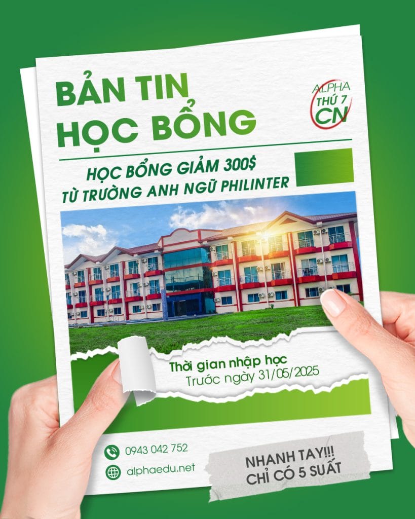 Học Bổng Trường Anh Ngữ Philinter
