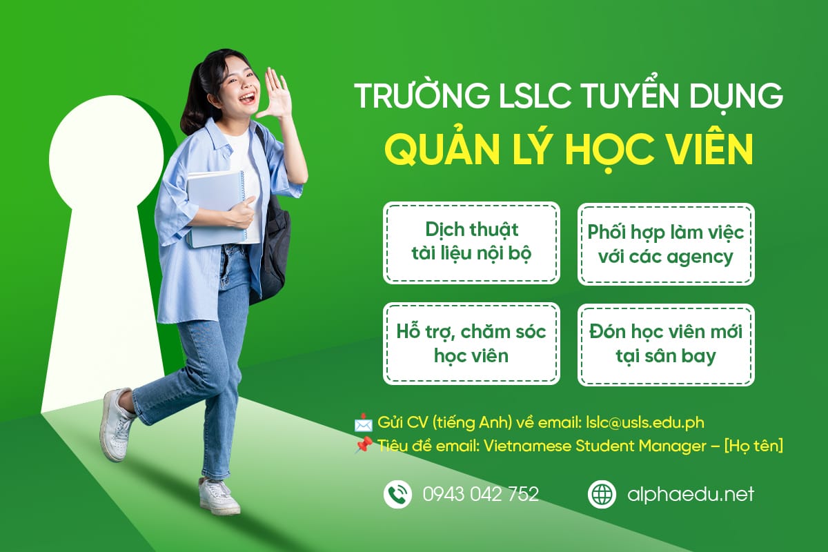 Trường LSLC tuyển dụng Vietnamese Student Manager